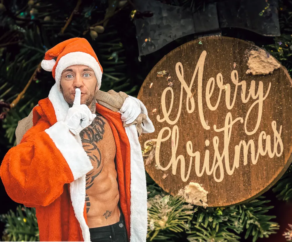 Stripper als Weihnachtsmann